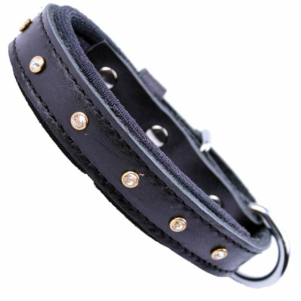 GogiPet® Swarovski leather dog collar for small dogs