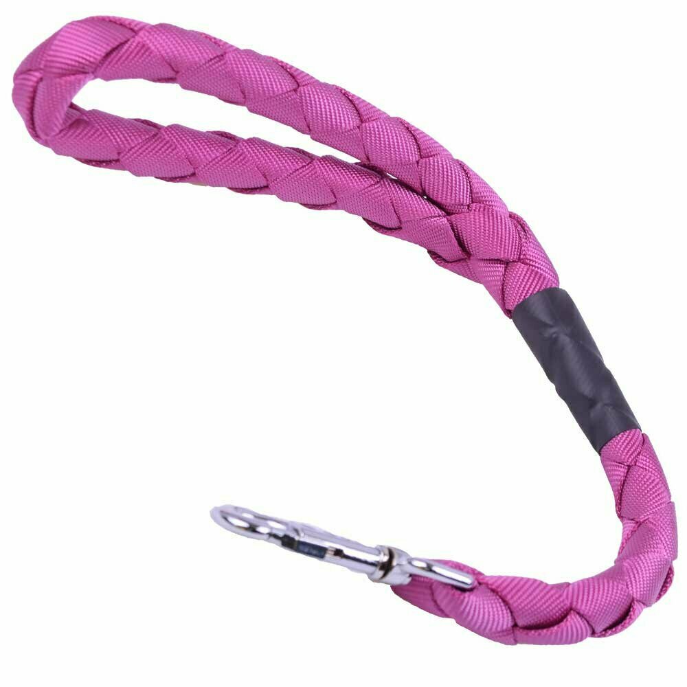 Braided dog leash made of purple premium nylon fabric from GogiPet®-3 x 100 cm