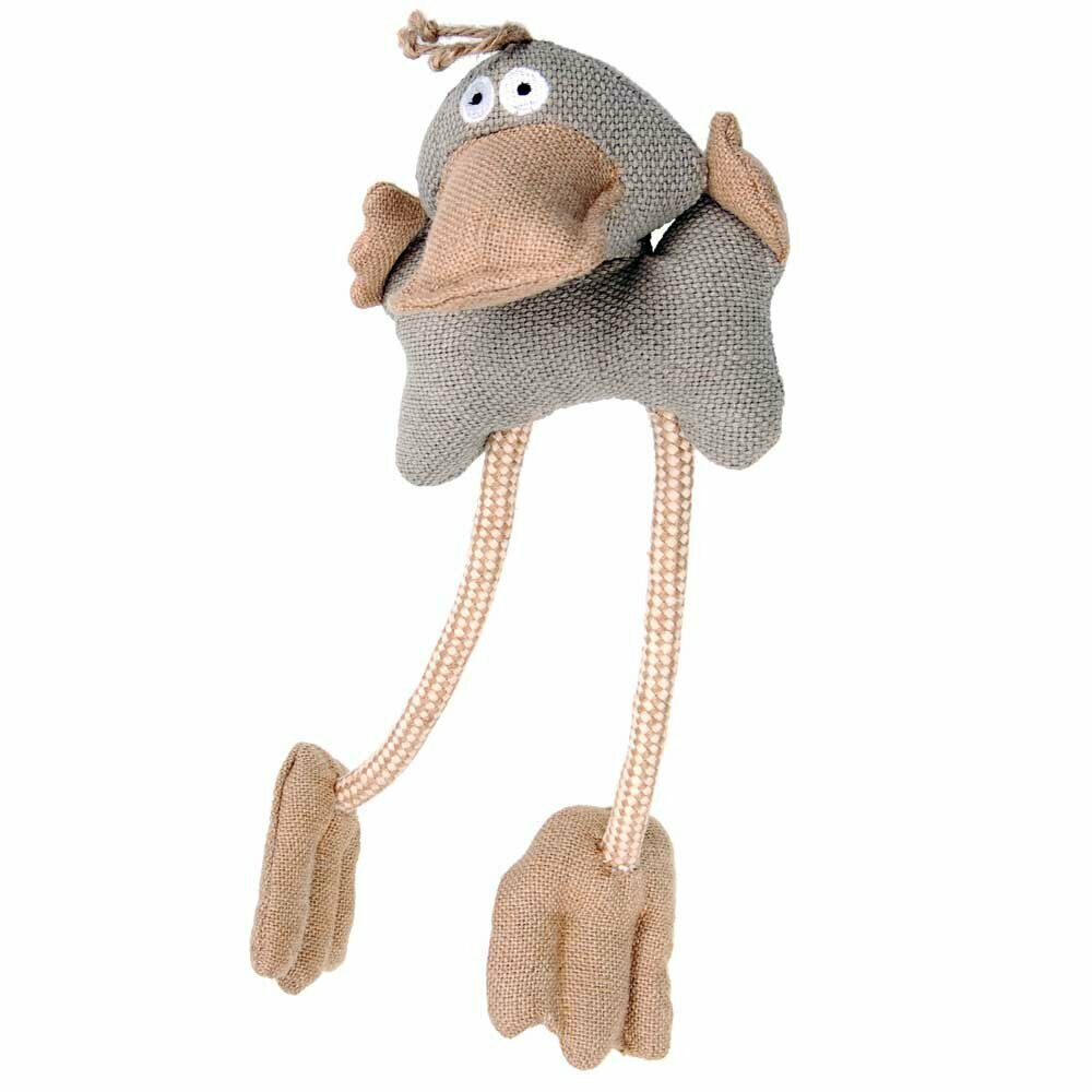Natural dog toy made of natural fibers with squeaker
