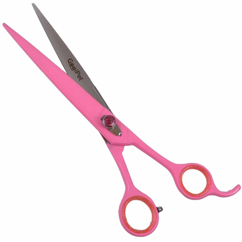 Japanese steel dog scissor Pink Lilly straight with 22 cm 8.5 inch