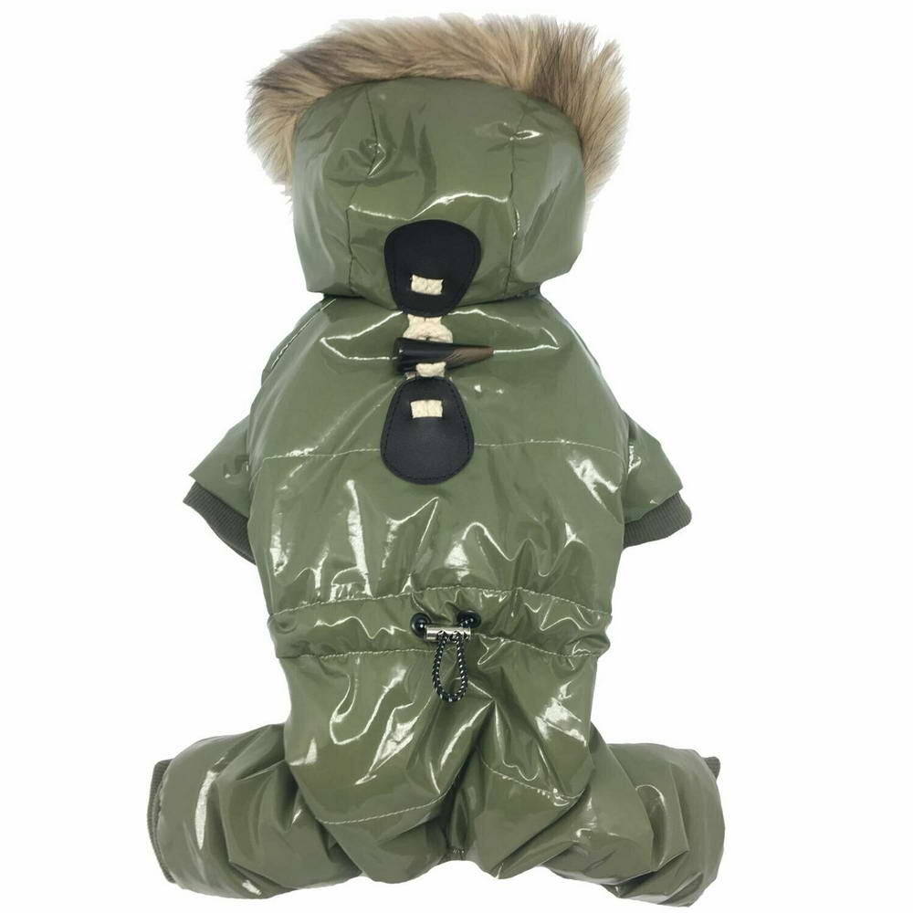 Warm dog clothing - green dog coat