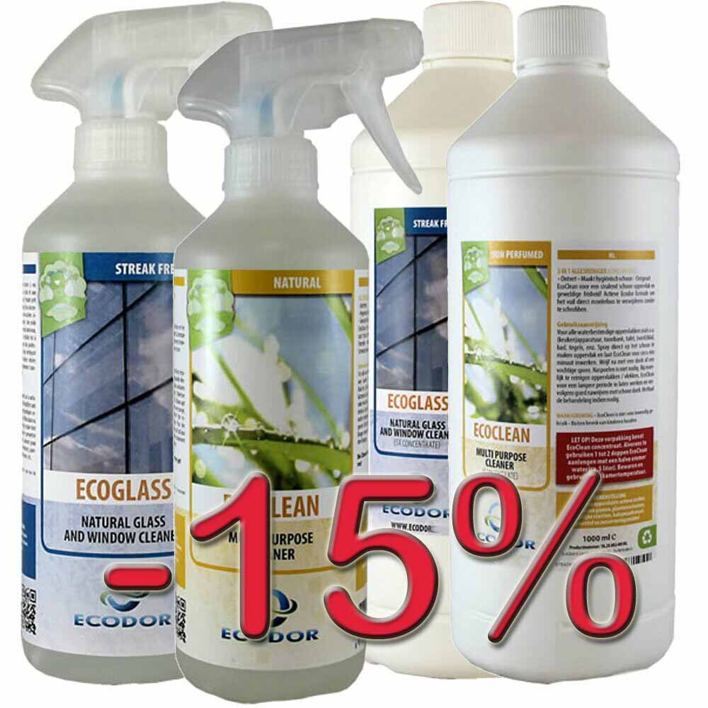 Household cleaning kit - Ecodor glass cleaners and all purpose cleaner set -15% discount