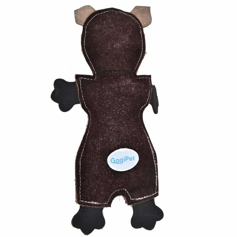 Dog toy made of leather GogiPet ® Naturetoy dog toy dark brown Opossum