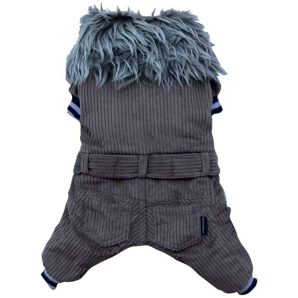 warm dog coat from corduroy - dog clothing for the winter
