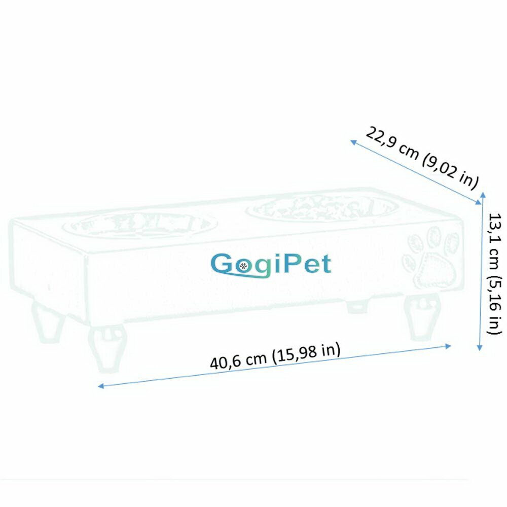 Dimensions of GogiPet ® feeders for Dogs and cat