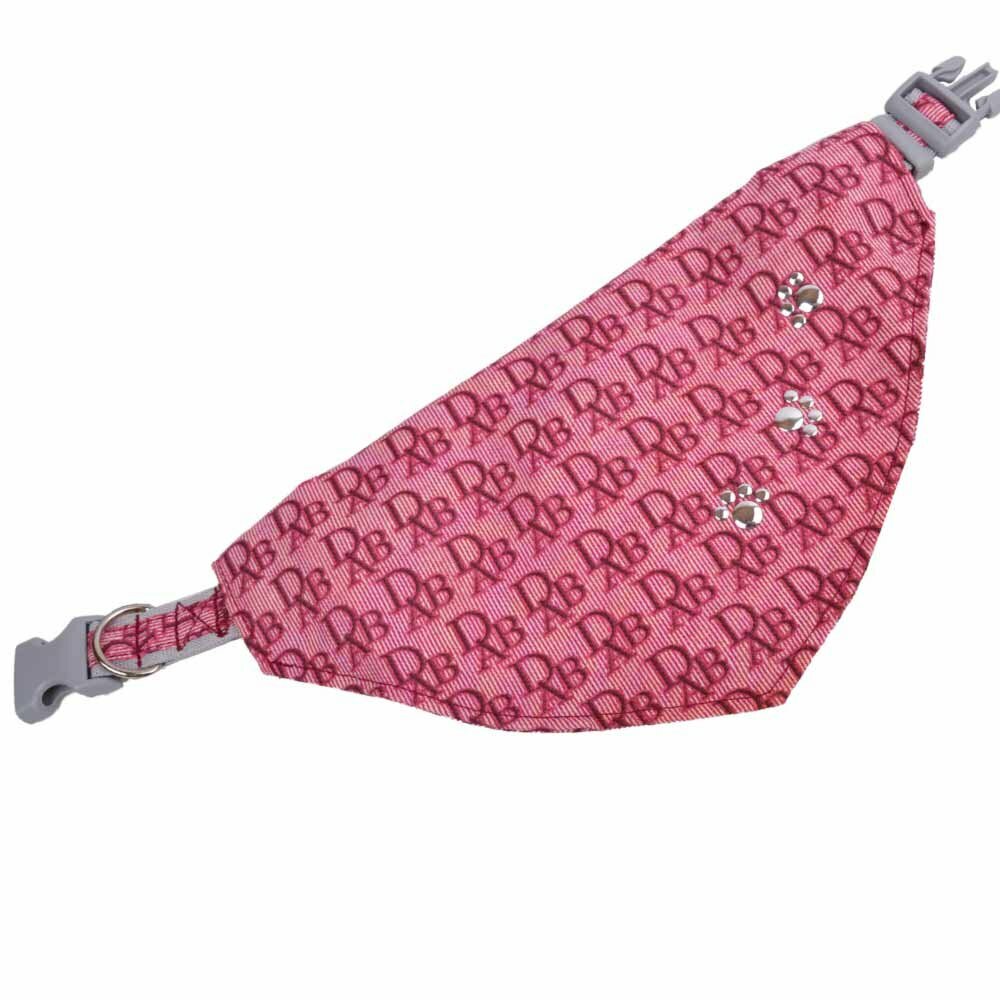 Dogs triangle scarf pink with paws M