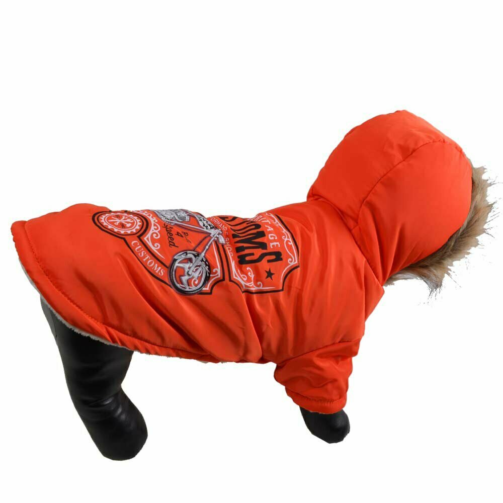Warm dog clothes Orange Parka for dogs