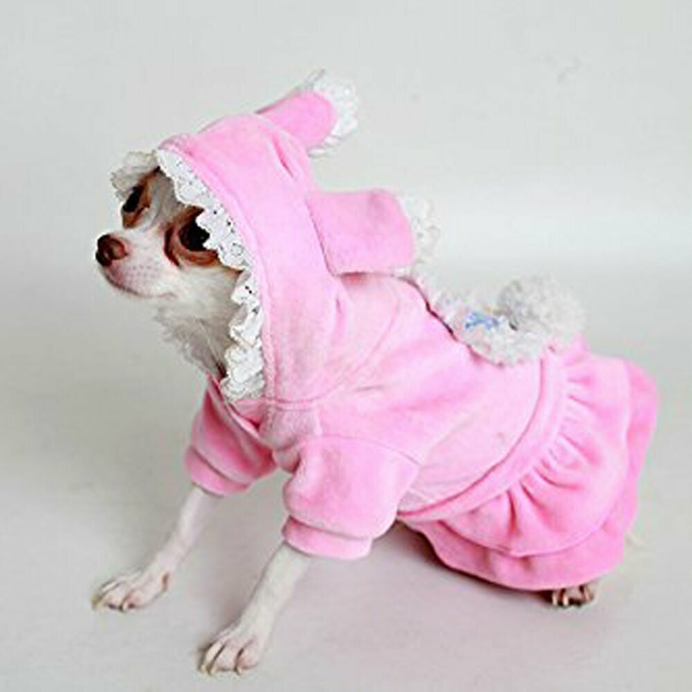 Bunny costume for dog pink