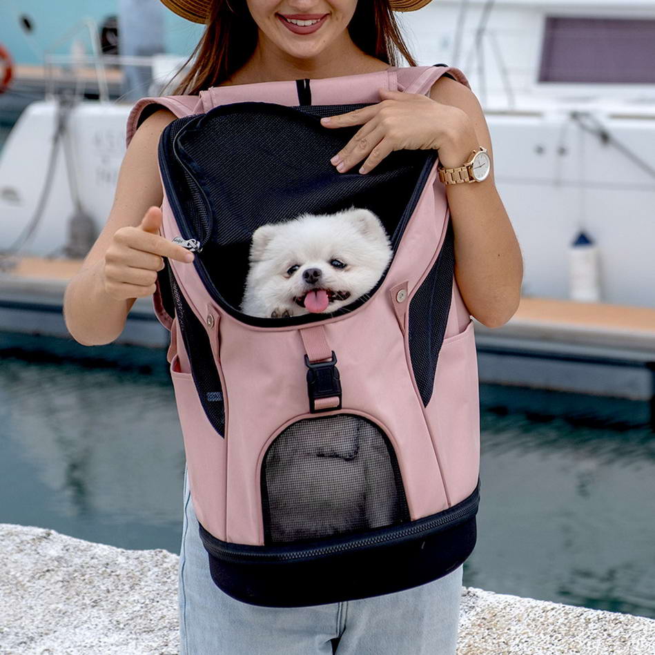 Comfortable dog backpack for the back or chest