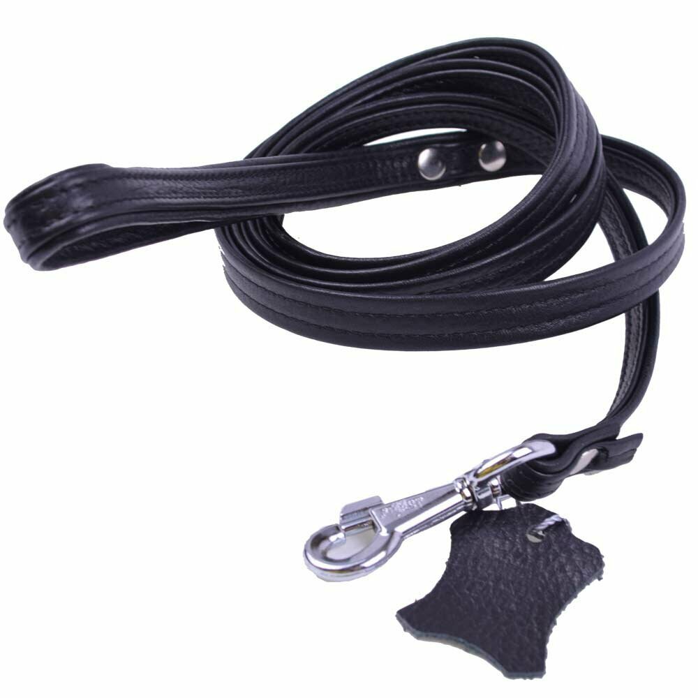 GogiPet® Float leather dog leash black