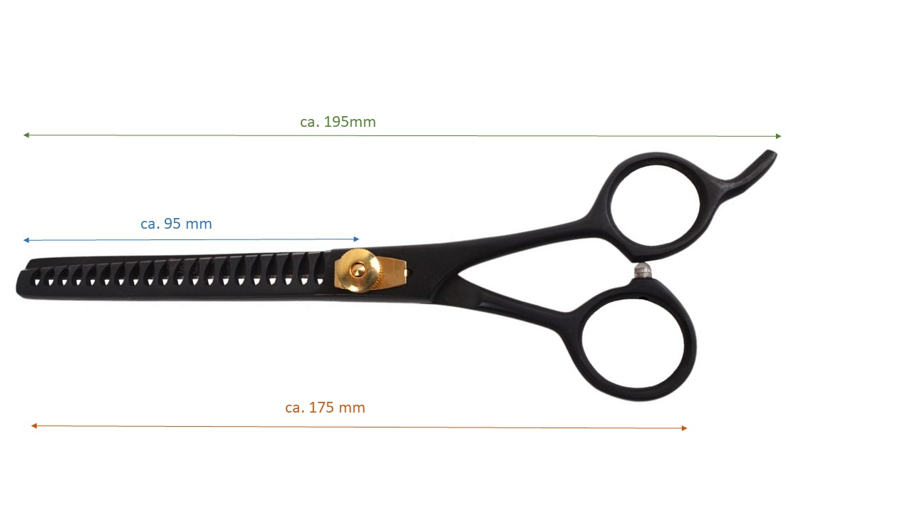 Dimensions of GogiPet thinning shears made of Japan steel