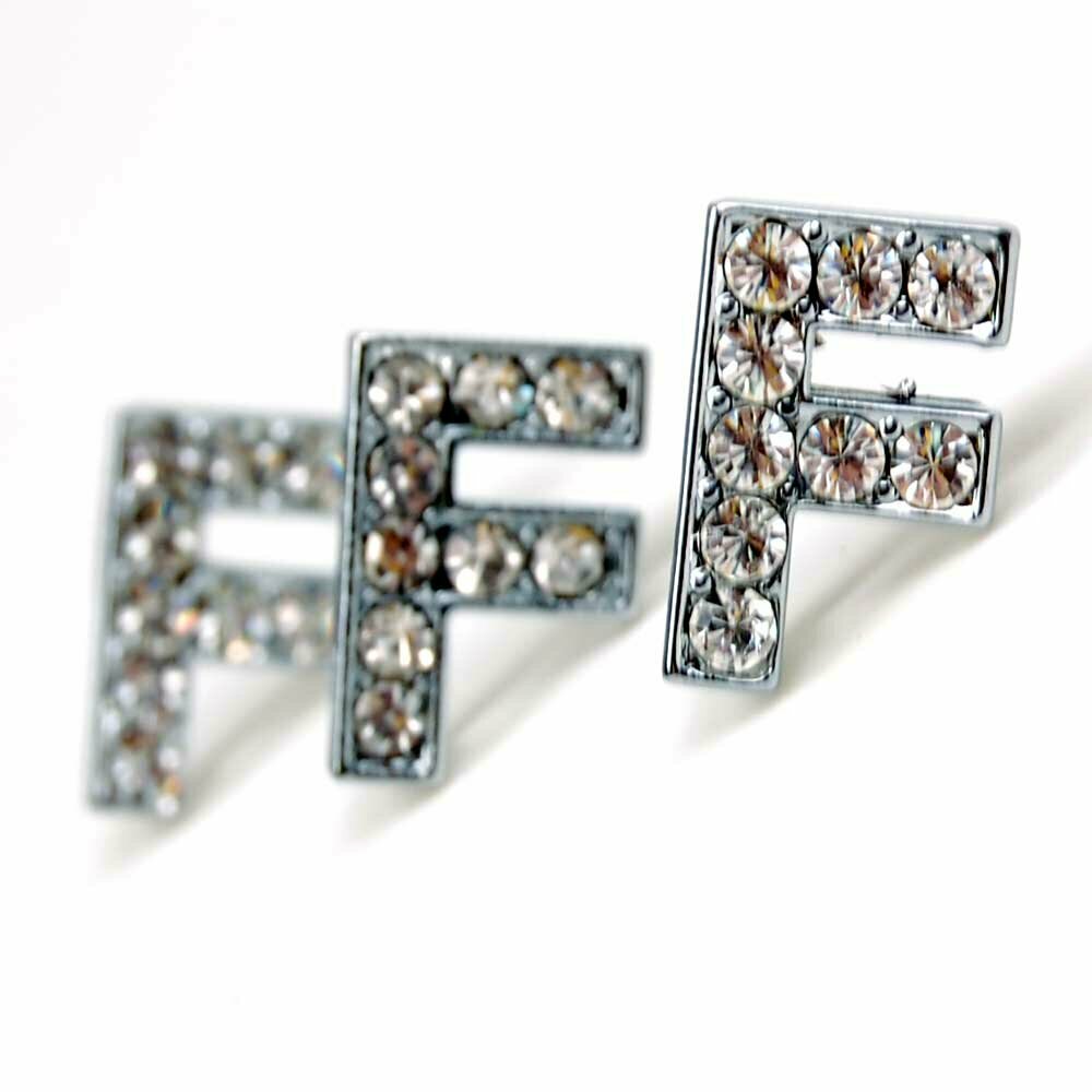 F rhinestone letter with 14 mm