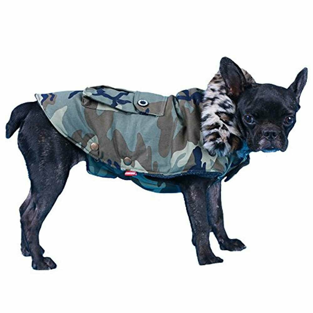 warm dog clothes by DoggyDolly - Dog Coat camouflage green