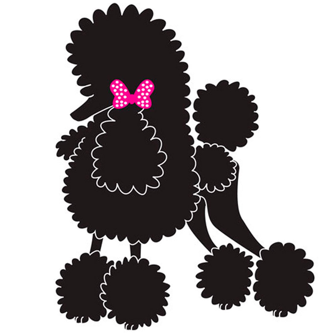 Dog sticker - chic poodle sticker for the dog salon and poodle lover