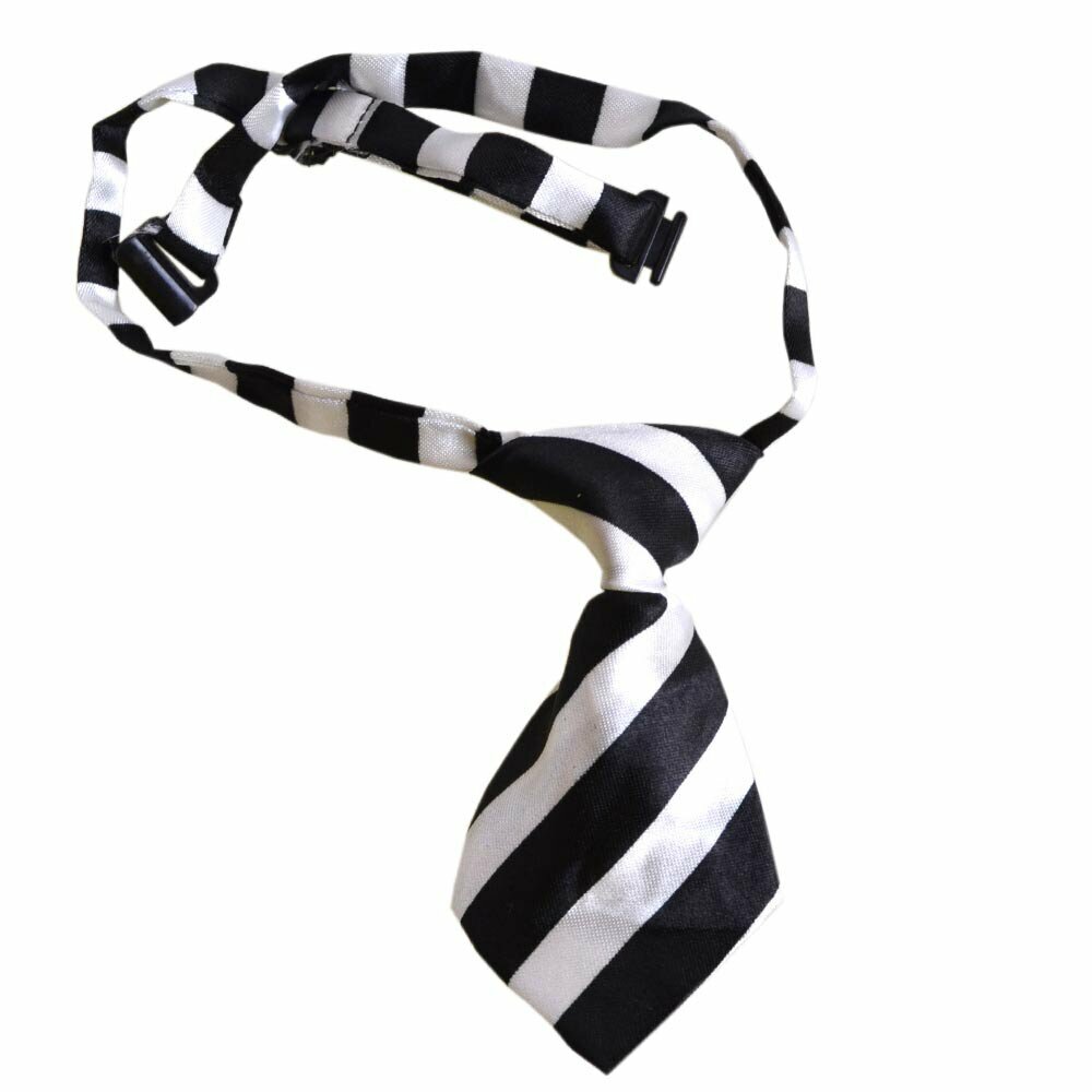 Tie for dogs black, white striped by GogiPet