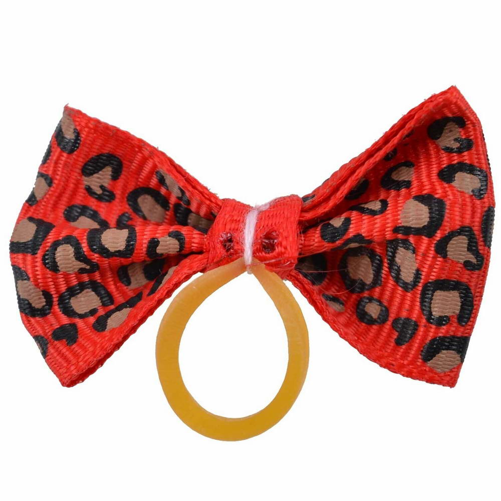 Dog bow with hairband Leo red by GogiPet