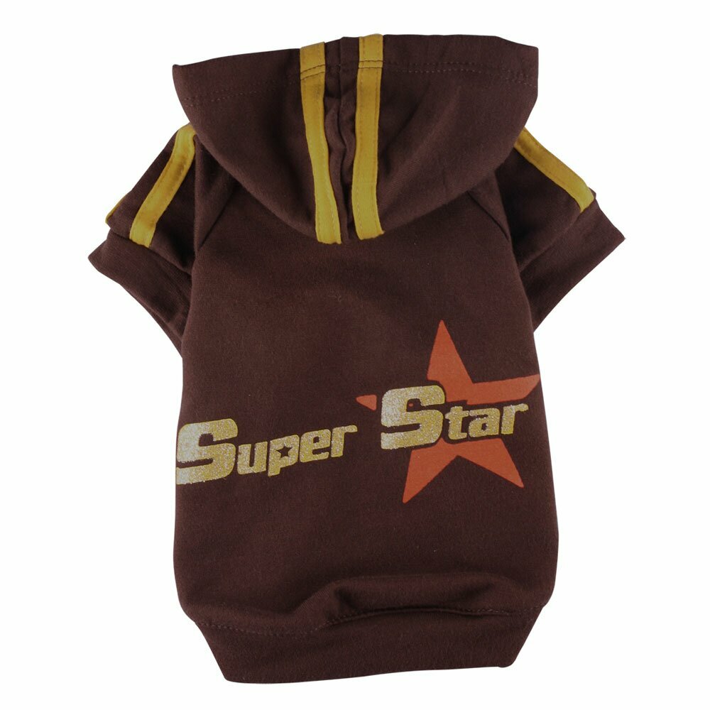Big Dog Dog sweater with hood - hesitate superstar brown Hundepullover for large dogs at the center