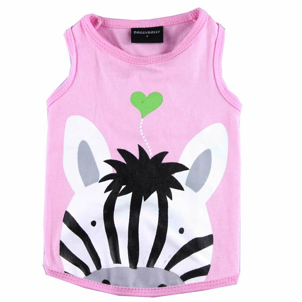 Pink dog shirt with zebra from DoggyDolly FP-T363