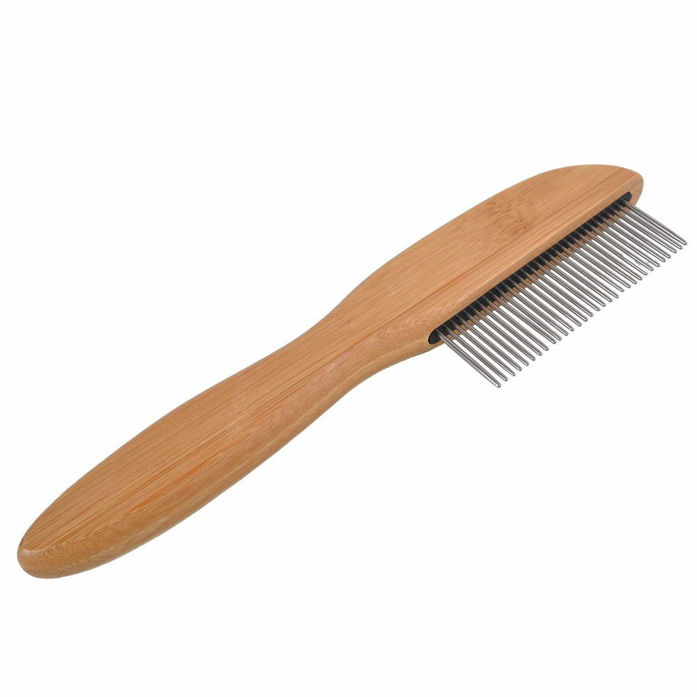 Fine wooden comb for dog grooming