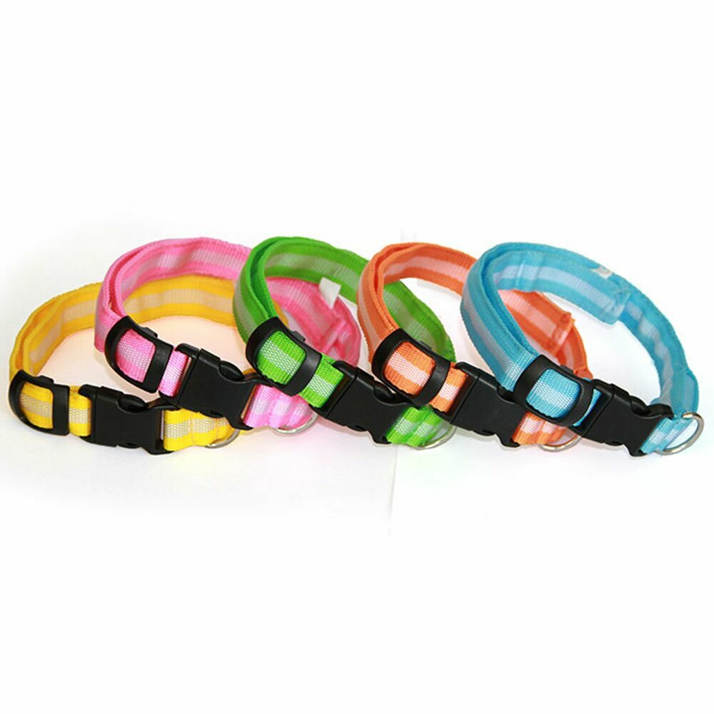 Dog collars with flashing light and light by GogiPet ® Slim Line