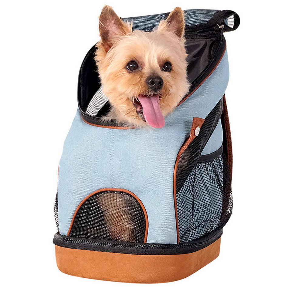 Blue Jeans Dog Backpack for Small Dogs