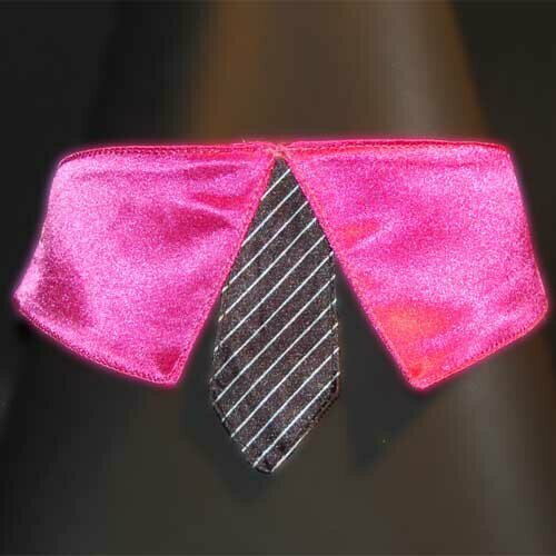 dark pink collar with black tie for dogs large