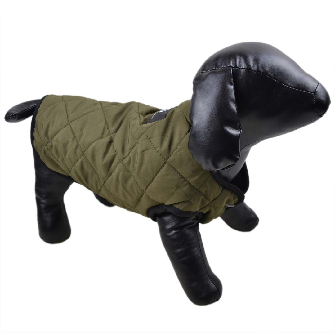 Army Green Dog Parka - Warm Lined Dog Coat