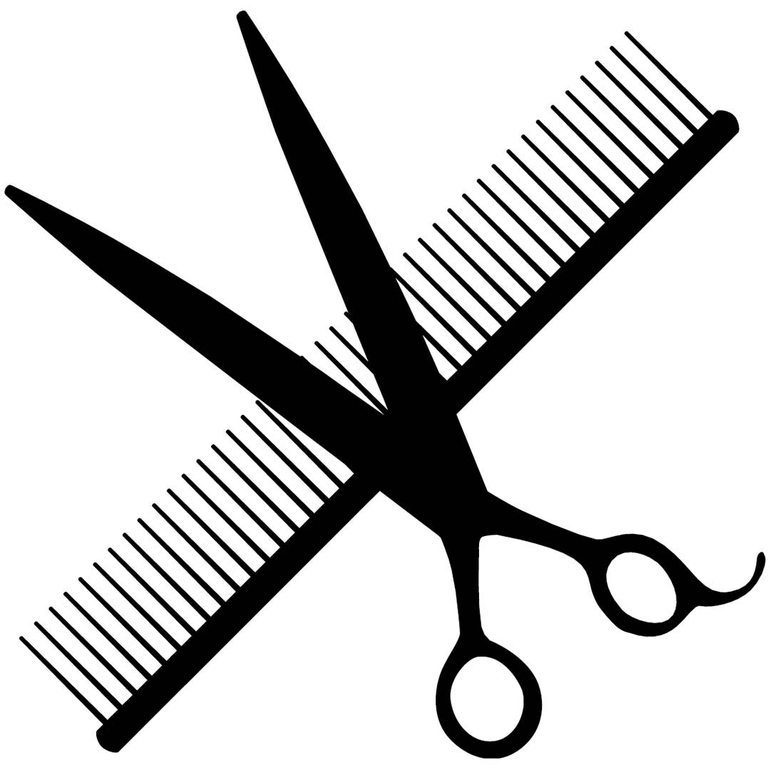 Scissors and comb stickers - Stickers for advertising and decorating your dog salon