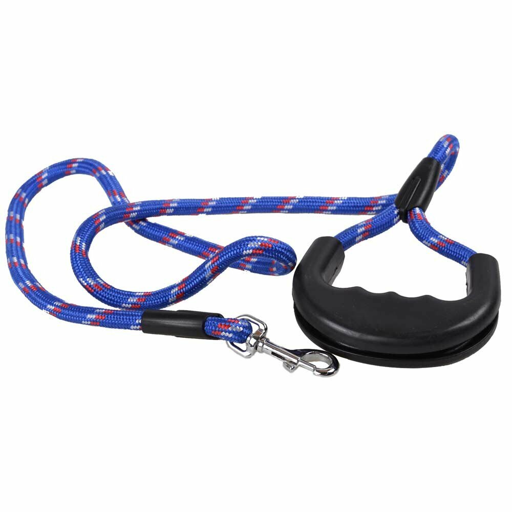 Rope dog leash with blue handle