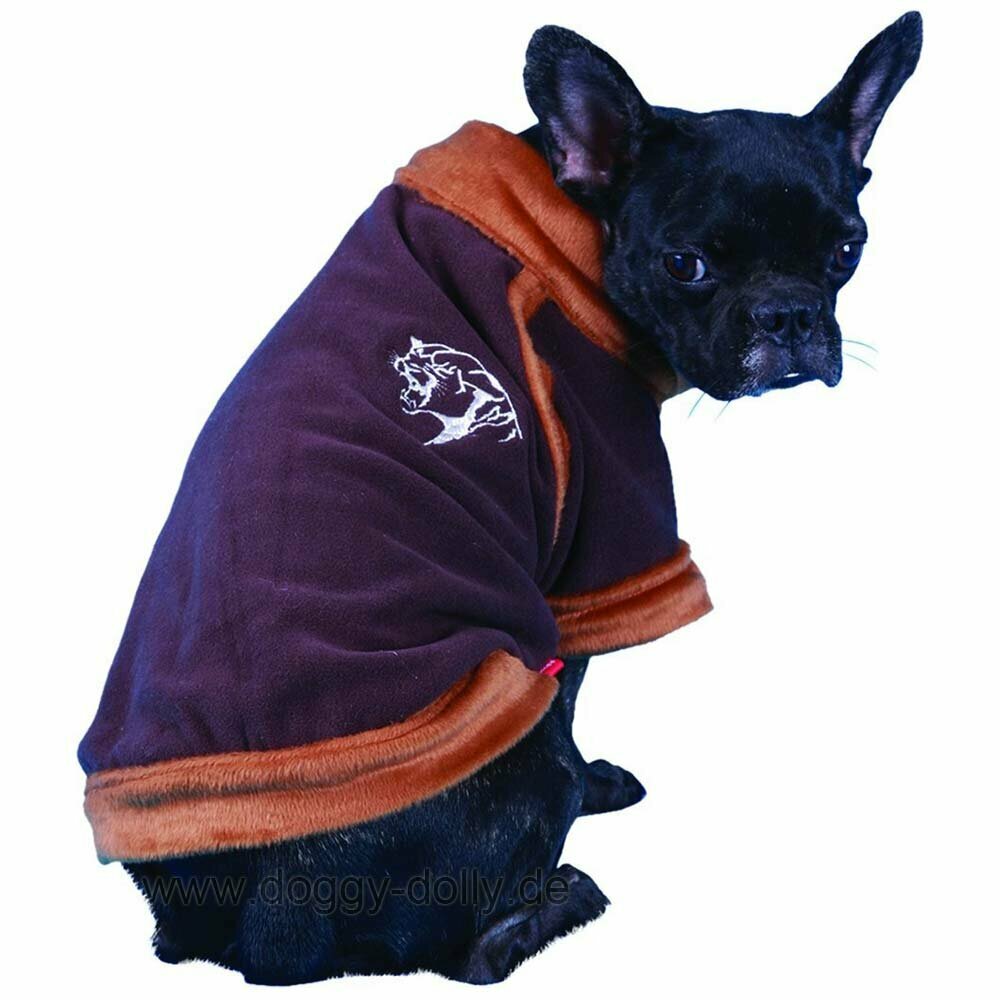 beautiful warm brown dog sweater of DoggyDolly dog fashion - Warm garb of DoggyDolly W057