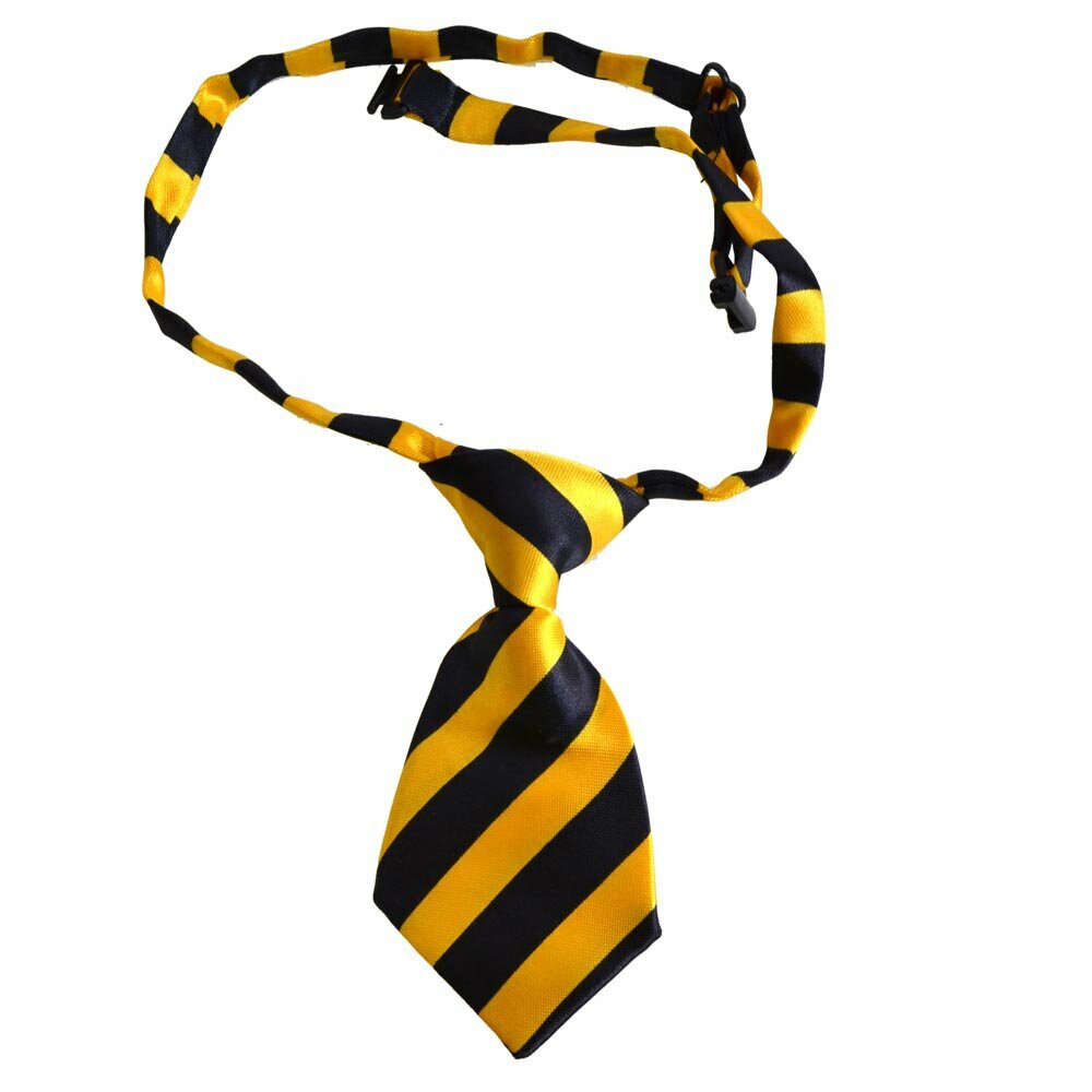 Tie for dogs black, yellow striped by GogiPet