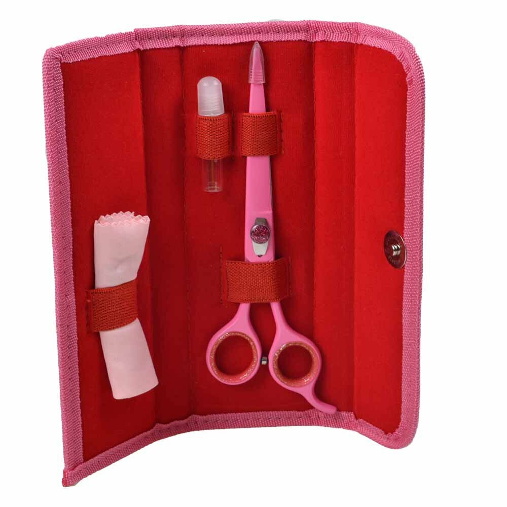 GogiPet Dog scissors made of Japese steel with a pink scissors case