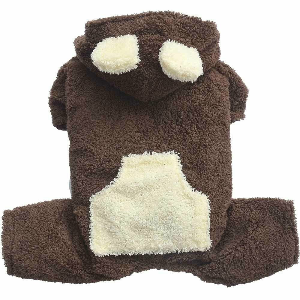 Soft and cuddly brown dog coat with ears
