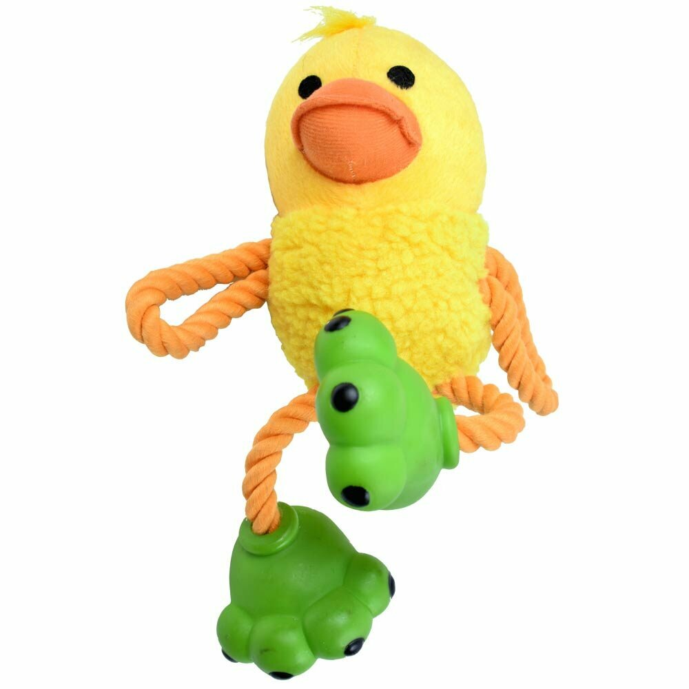 Dental rope stuffed plush duck for dogs 10 years Onlinezoo special