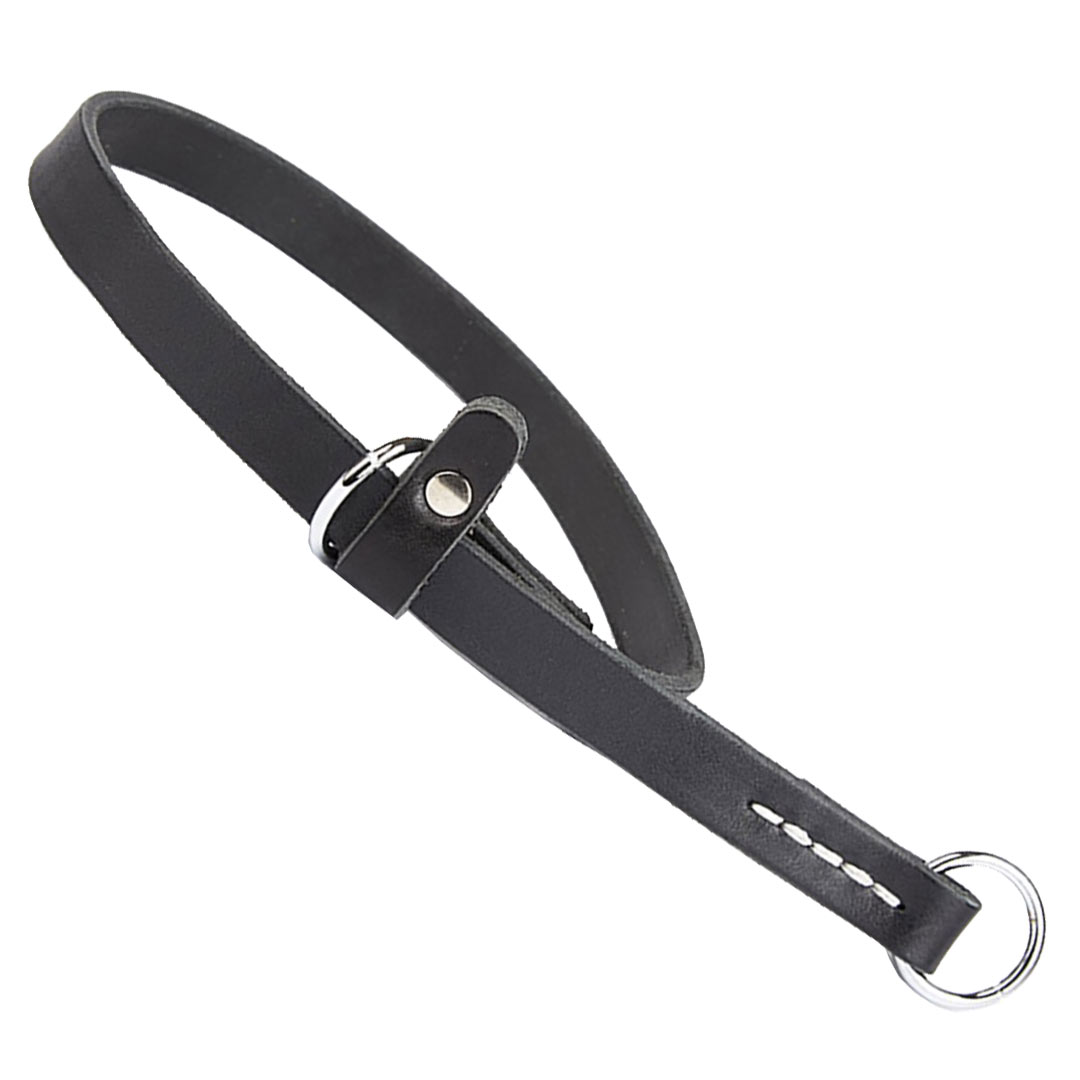 GogiPet® slip collar - Black genuine leather dog collar