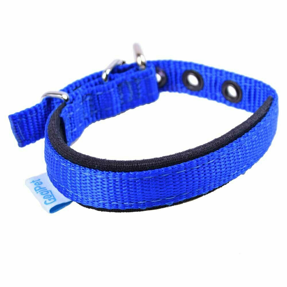 Padded GogiPet® comfort Super Premium dog collar blue