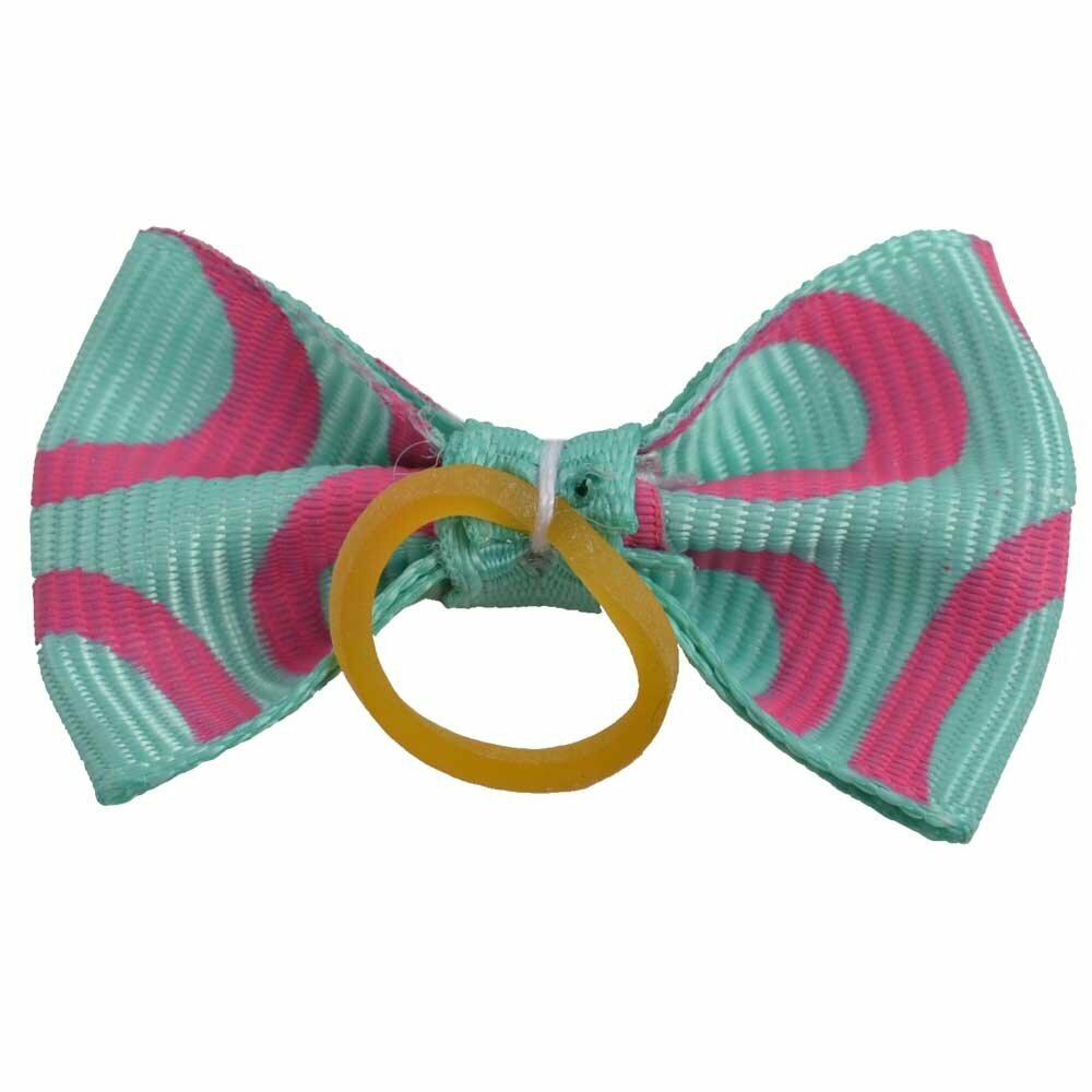 Dog hair bow rubberring "Camila turquoise" by GogiPet