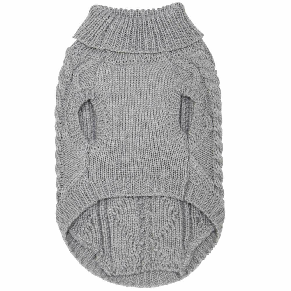 Gray knit sweater for dogs