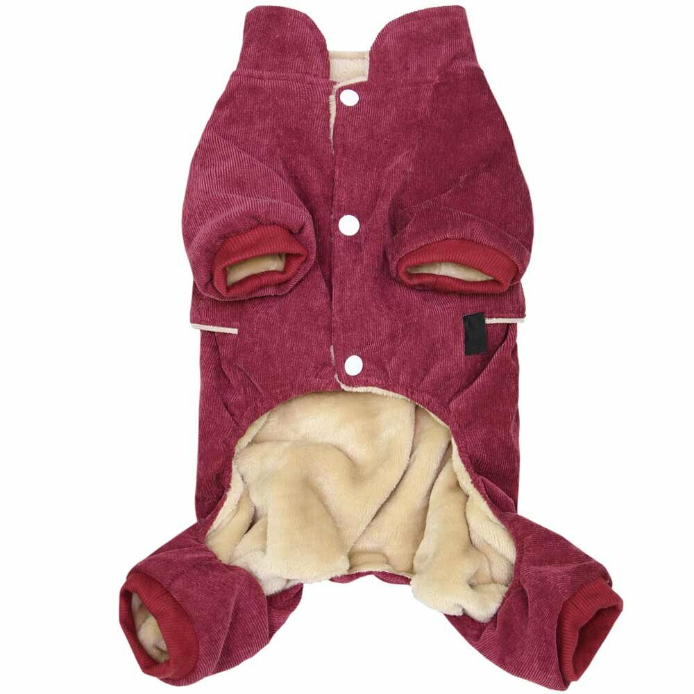 Warm red dog coat "Kirstin"