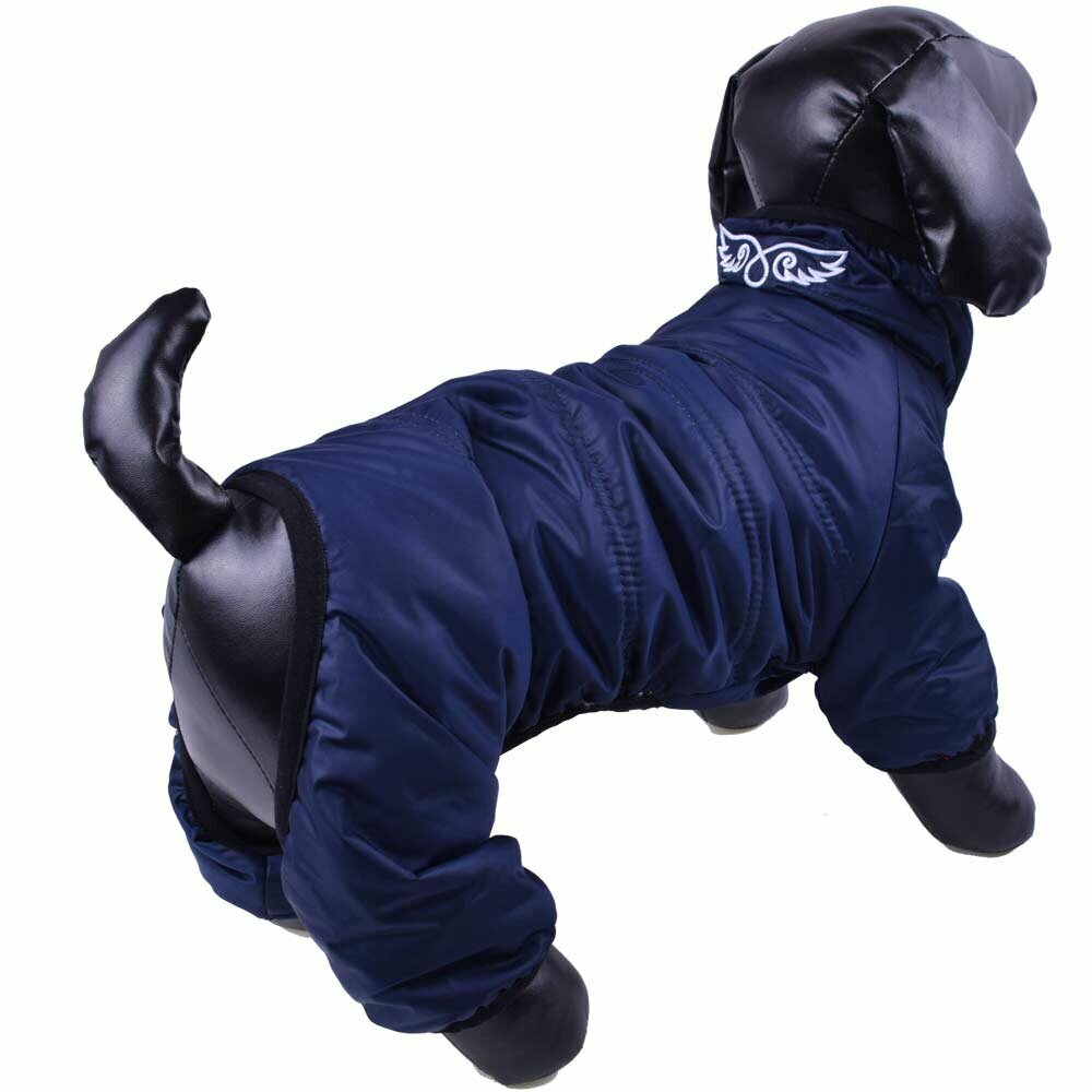 Snow suit for dogs dark blue with 4 legs