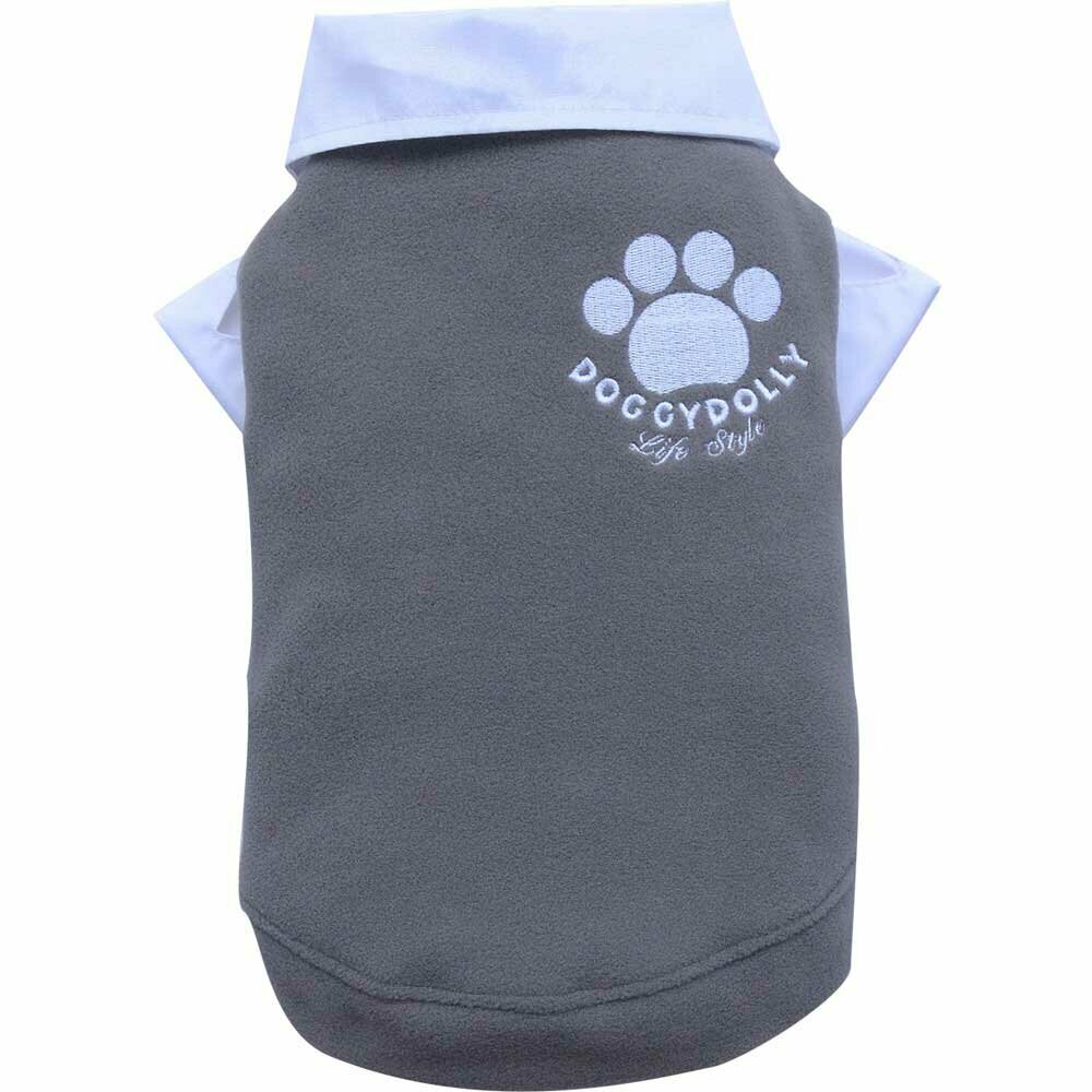 grey pullover from Fleece for dogs - warm dog clothing of DoggyDolly W008
