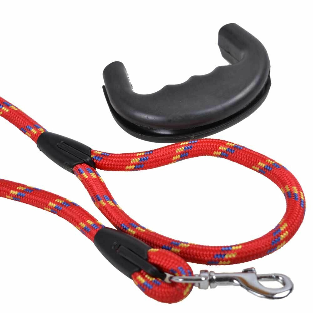 Dog leash with removable handle red