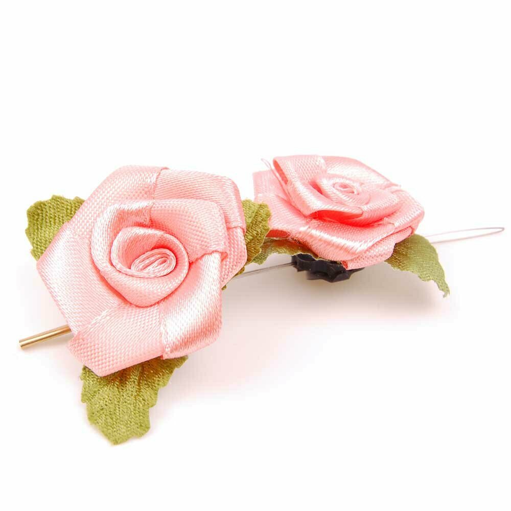Rose jewellery for the hair in humans and animals - fuchsia rose hair accessories