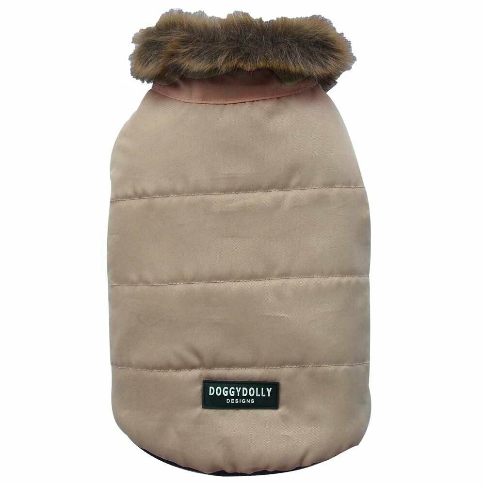warm parka for dogs cream-coloured - dog clothing of DoggyDolly W028