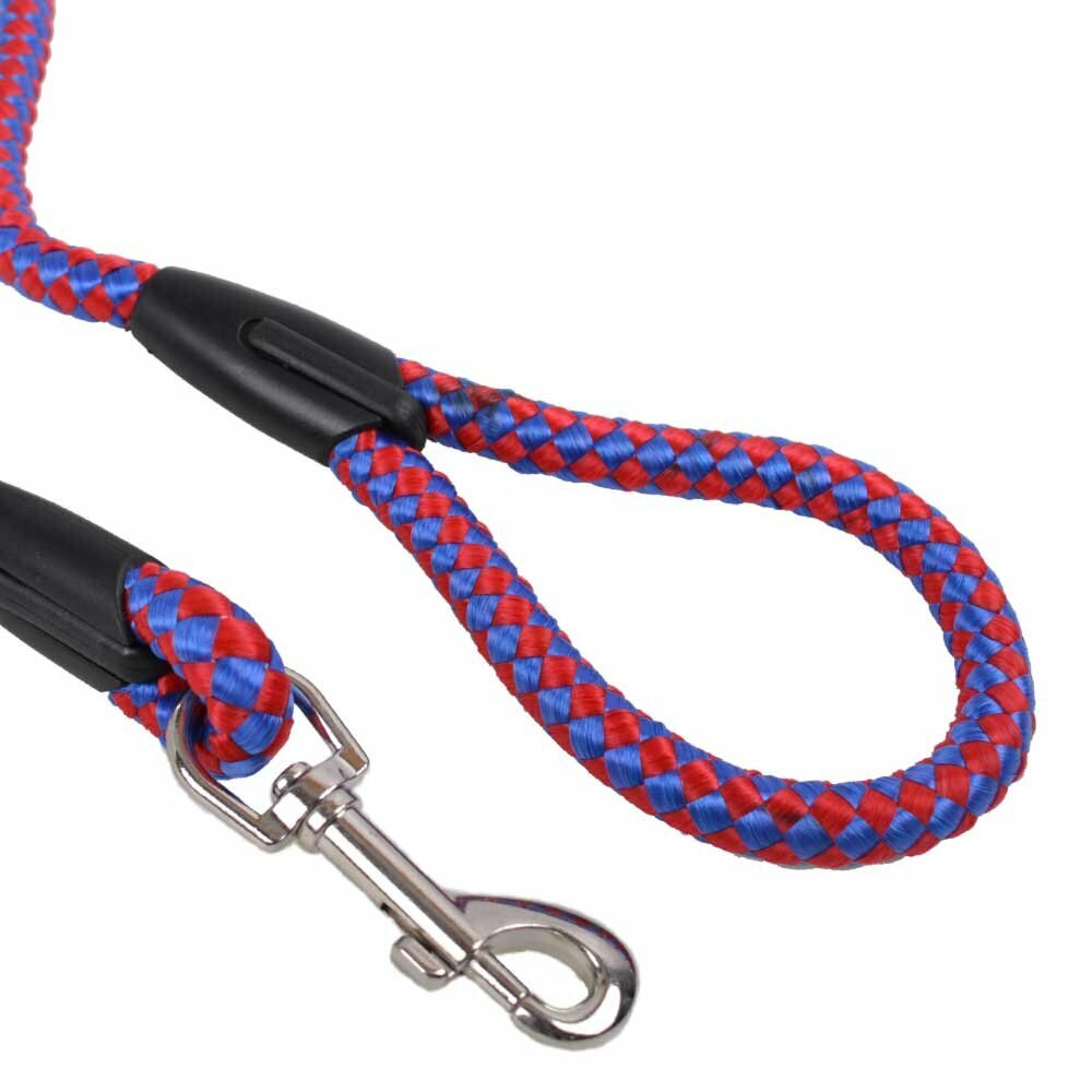 Braided resistant dog leash by GogiPet red blue