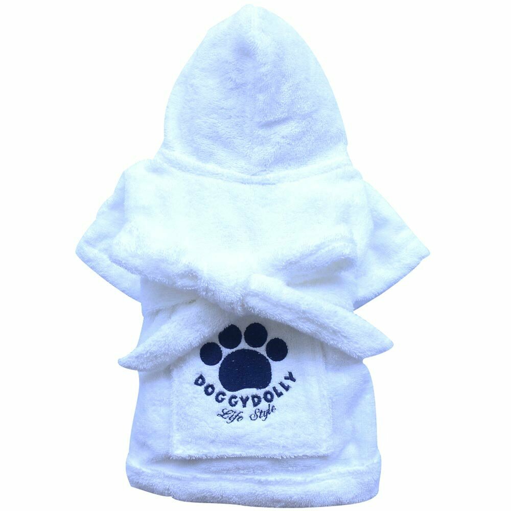 Pug bathrobe white - dog clothes for Pug, French Bulldog and Co