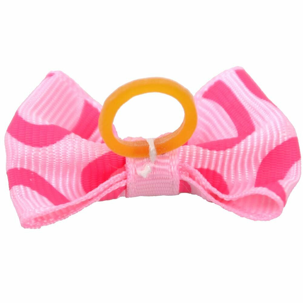 Dog hair bow rubberring "Camila pink" by GogiPet