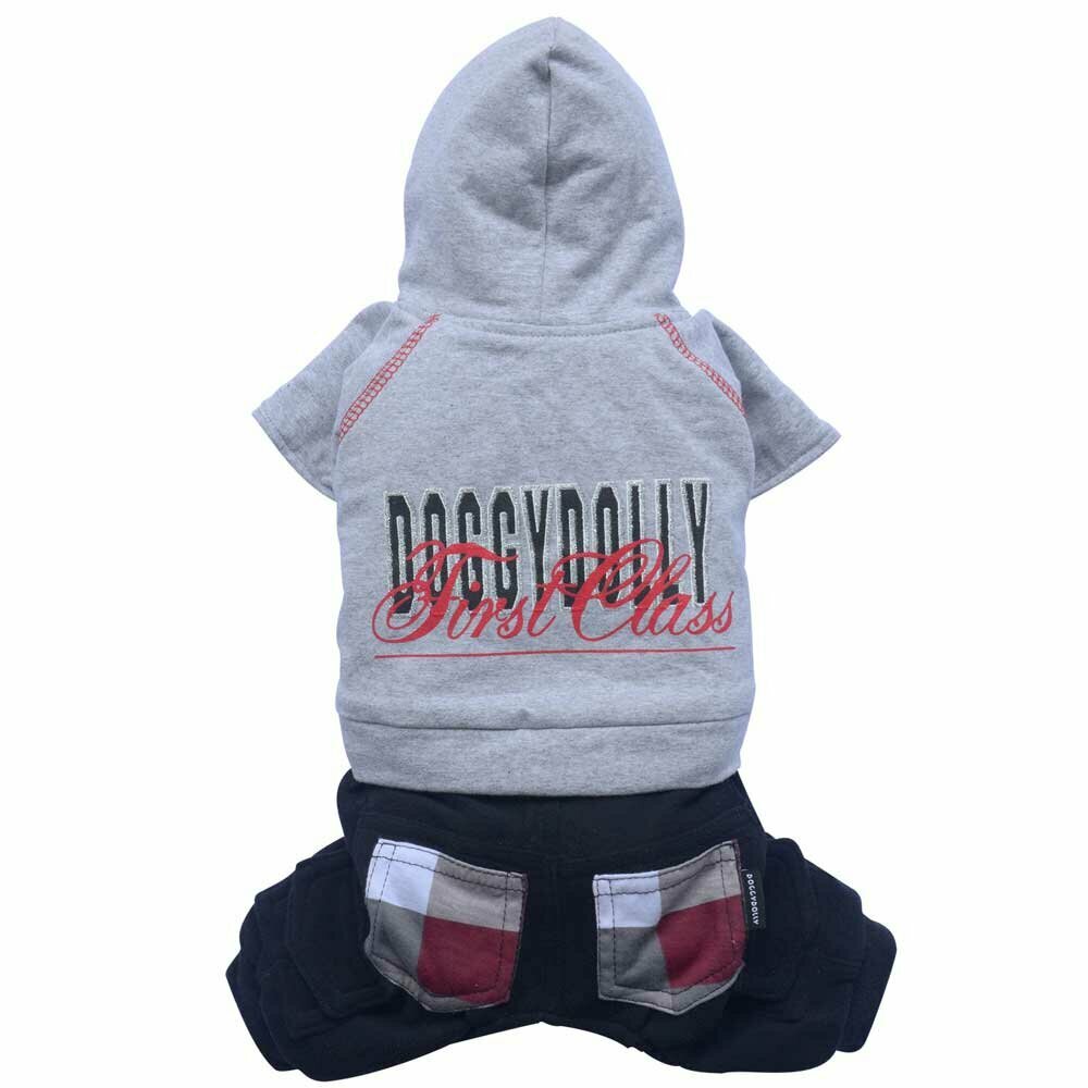 Grey jogger for dogs by DoggyDolly DRF020