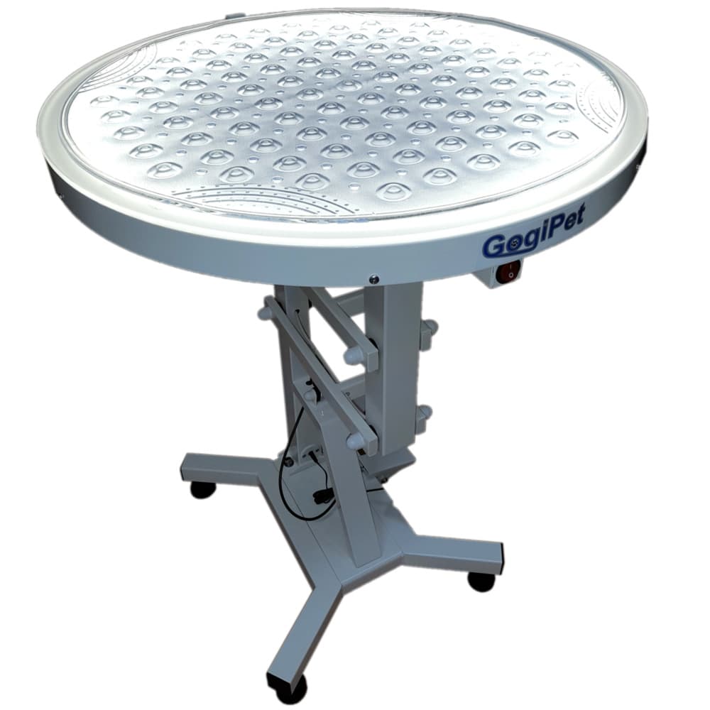 Round grooming table with illuminated round table top - GogiPet Starlight