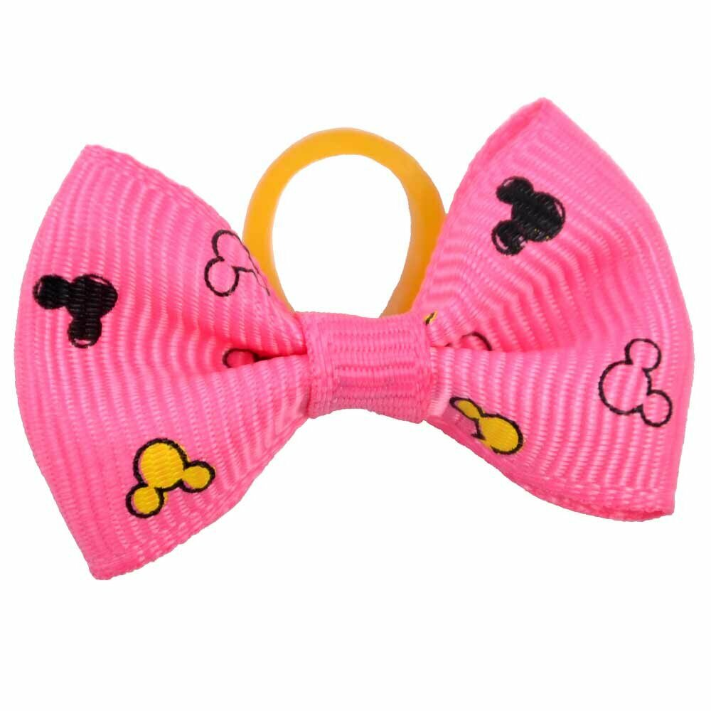 Loving dark pink hairbow for pets - Handmade Mickey Mouse dog mesh